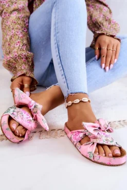 Clearance Klasyczne Klapki W Kwiaty Big Star JJ274702 Różowe Damskie Klapki Damskie Big Star|Klapki Damskie Klasyczne