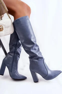 Klasyczne Kozaki Na Słupku e Mayra Damskie Kozaki Na Słupku|Kozaki Przed Kolano