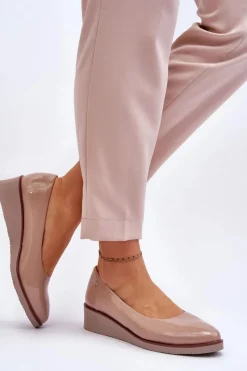 Discount Klasyczne Lakierowane Czółenka Na Koturnie Czarne Paola Damskie Czółenka Na Platformie|Czółenka Klasyczne