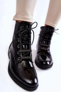 Botki Sznurowane|Czarne Botki><noscript><img width=