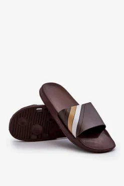 Klapki Męskie Klasyczne></noscript>Boto Klasyczne Lekkie Klapki Męskie Brązowe Bemostom