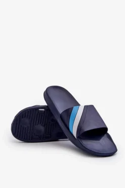 Clearance Boto Klasyczne Lekkie Klapki Męskie Granatowe Bemostom