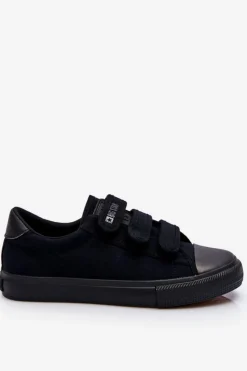 Discount Big Star Shoes Klasyczne Materiałowe Tenisówki Na Rzepy Big Star LL274A204 Czarne