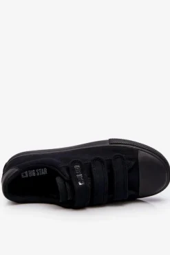 Discount Big Star Shoes Klasyczne Materiałowe Tenisówki Na Rzepy Big Star LL274A204 Czarne