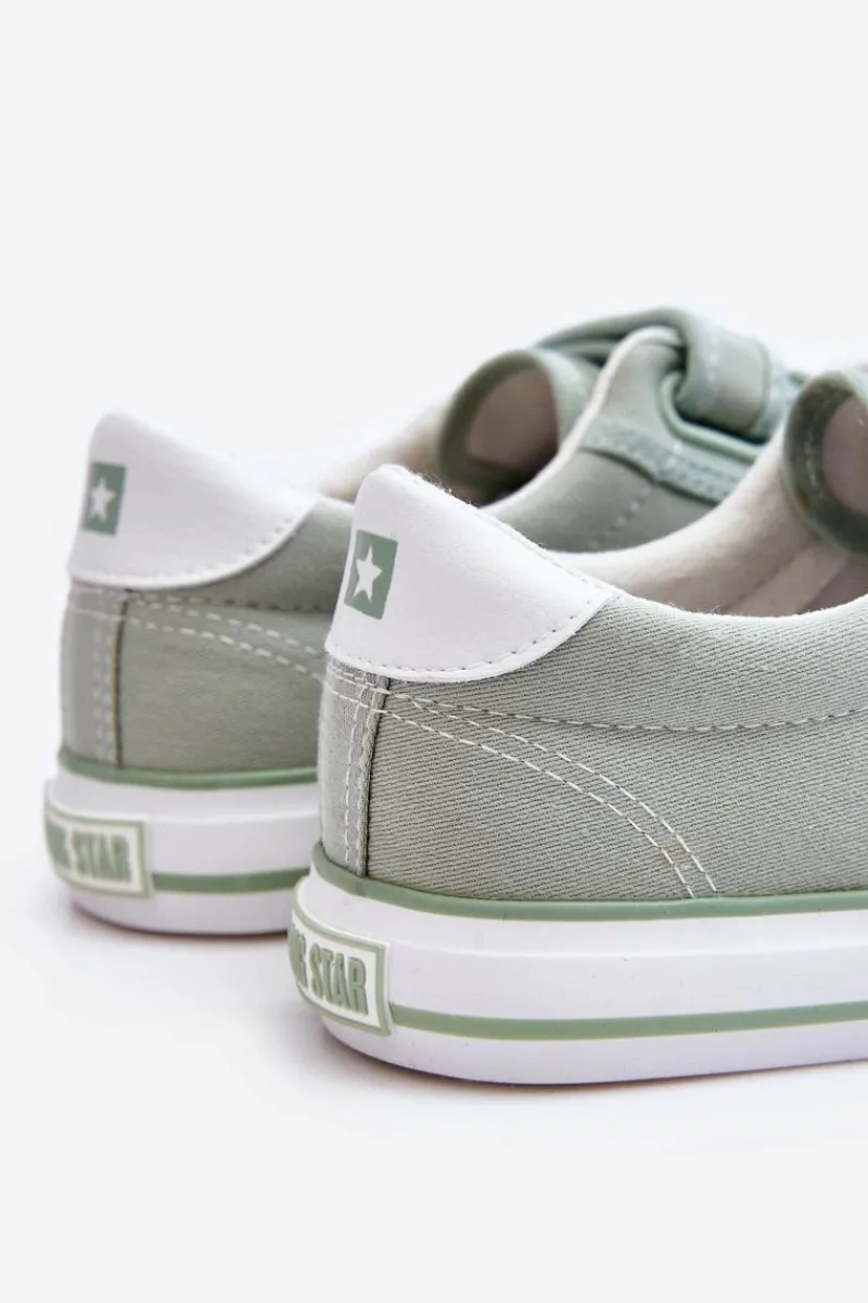 Sale Big Star Shoes Klasyczne Materiałowe Tenisówki Na Rzepy Big Star LL274A202 Zielone