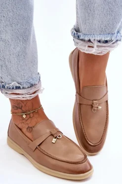 Sale Boto Klasyczne Mokasyny Damskie Brązowe Cortez Brązowy