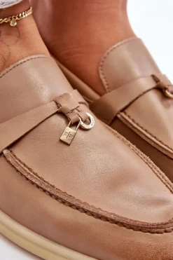 Sale Boto Klasyczne Mokasyny Damskie Brązowe Cortez Brązowy