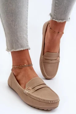 Online Klasyczne Mokasyny Damskie Beżowe Iramarie Damskie Loafersy Damskie|Mokasyny Damskie Zamszowe
