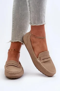Online Klasyczne Mokasyny Damskie Beżowe Iramarie Damskie Loafersy Damskie|Mokasyny Damskie Zamszowe