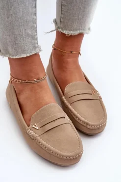 Online Klasyczne Mokasyny Damskie Beżowe Iramarie Damskie Loafersy Damskie|Mokasyny Damskie Zamszowe