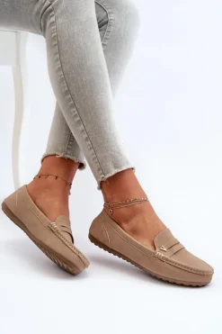 Online Klasyczne Mokasyny Damskie Beżowe Iramarie Damskie Loafersy Damskie|Mokasyny Damskie Zamszowe