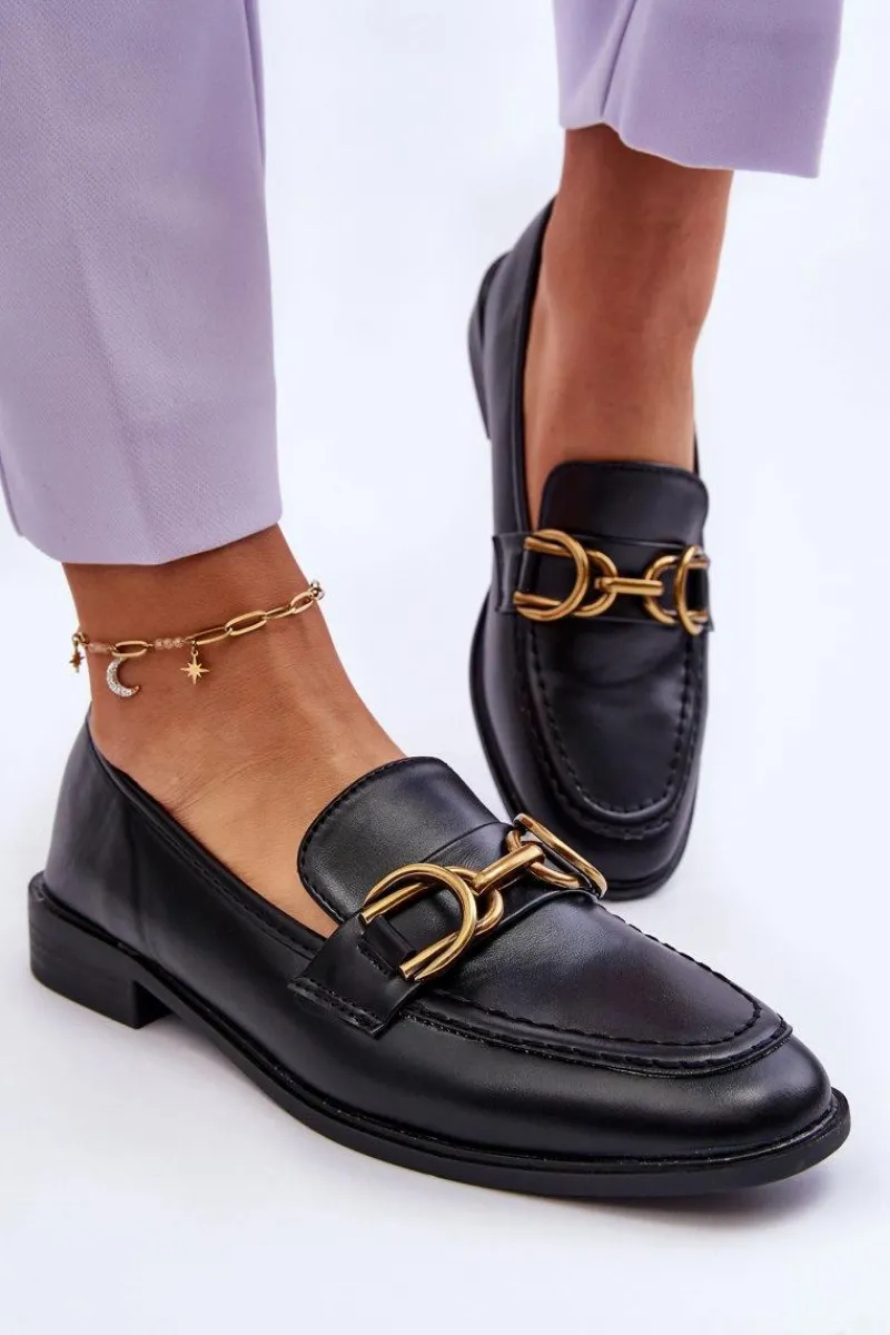 Loafersy Damskie|Mokasyny Damskie Skórzane>Boto Klasyczne Mokasyny Damskie Czarne Lorien