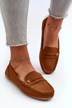 Sale Boto Klasyczne Mokasyny Damskie Camel Iramarie Brązowy