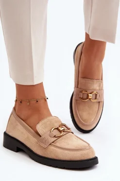 Clearance Boto Klasyczne Mokasyny Damskie Beżowe Fiviana