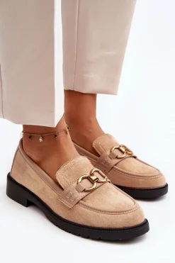 Clearance Boto Klasyczne Mokasyny Damskie Beżowe Fiviana