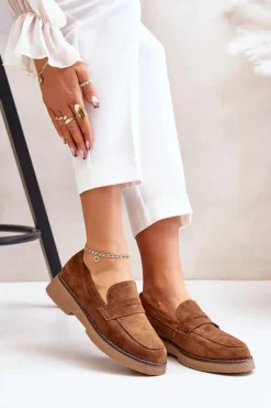 Loafersy Damskie|Mokasyny Damskie Zamszowe><noscript><img width=