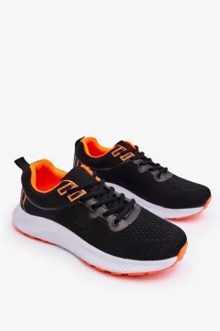 Online Boto Klasyczne Męskie Sportowe Buty Sznurowane Czarno-Pomarańczowe Jasper