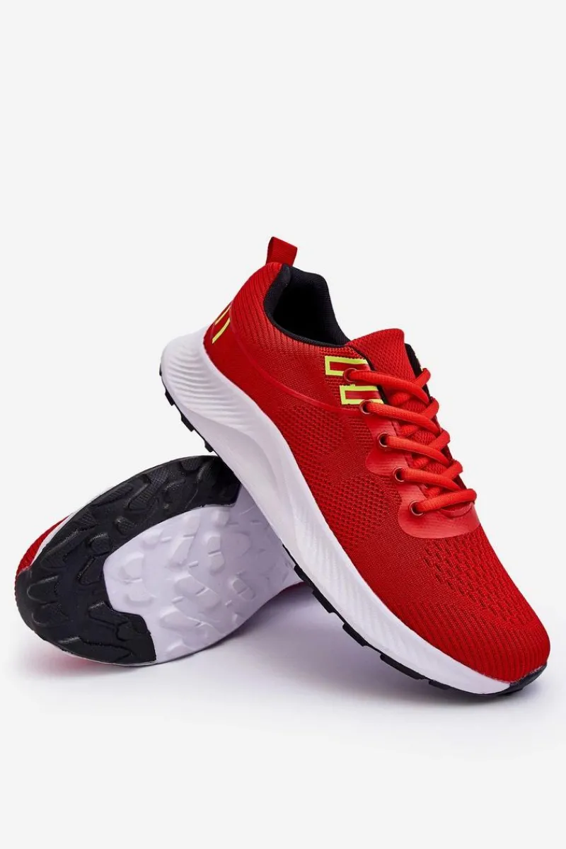 Obuwie Sportowe Męskie>Boto Klasyczne Męskie Sportowe Buty Sznurowane Czerwone Jasper