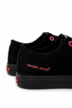 Clearance Klasyczne Męskie Trampki JJ1R4032C Czarne Męskie Trampki Męskie Cross Jeans|Trampki Niskie