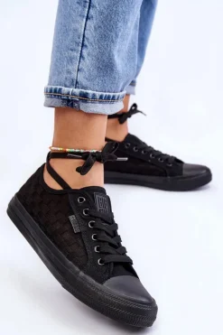 Sale Klasyczne Niskie Trampki Big Star LL274072 Czarne Damskie Trampki Damskie Big Star|Trampki Damskie Niskie