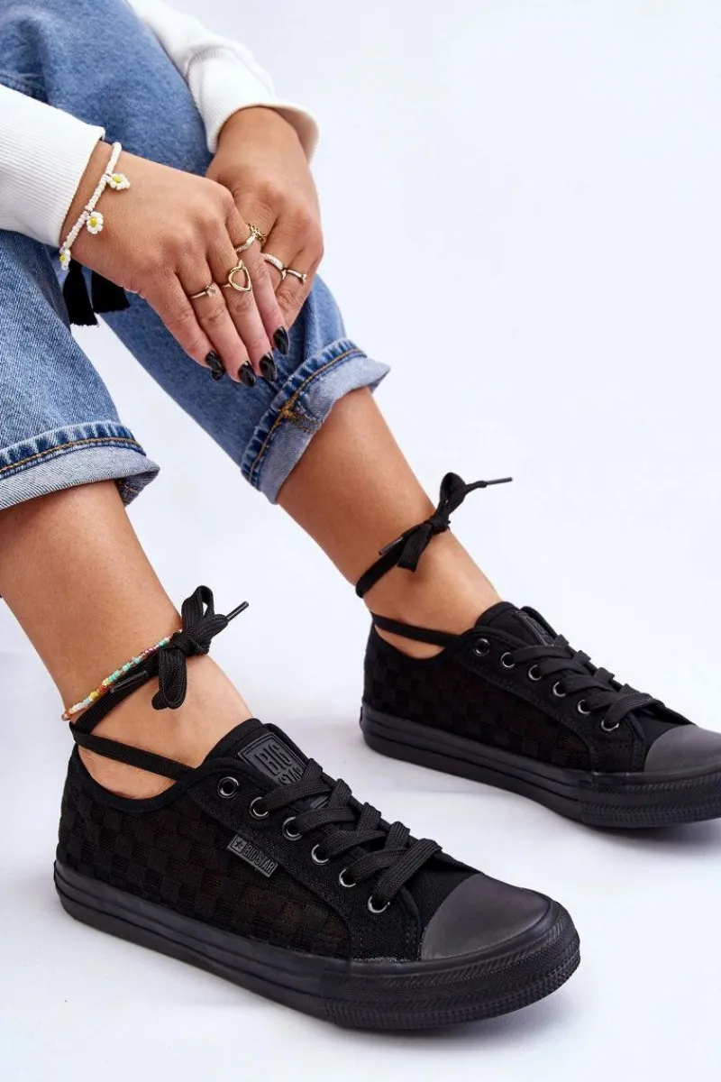 Sale Klasyczne Niskie Trampki Big Star LL274072 Czarne Damskie Trampki Damskie Big Star|Trampki Damskie Niskie