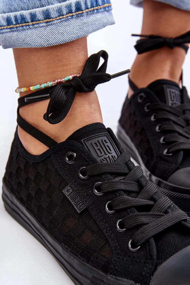 Sale Klasyczne Niskie Trampki Big Star LL274072 Czarne Damskie Trampki Damskie Big Star|Trampki Damskie Niskie