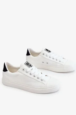 Discount Klasyczne Niskie Trampki Big Star LL274091 Białe Damskie Trampki Damskie Big Star|Trampki Damskie Niskie
