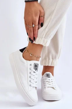 Discount Klasyczne Niskie Trampki Big Star LL274091 Białe Damskie Trampki Damskie Big Star|Trampki Damskie Niskie