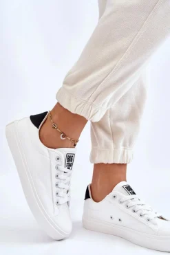 Discount Klasyczne Niskie Trampki Big Star LL274091 Białe Damskie Trampki Damskie Big Star|Trampki Damskie Niskie