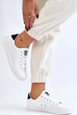 Discount Klasyczne Niskie Trampki Big Star LL274091 Białe Damskie Trampki Damskie Big Star|Trampki Damskie Niskie