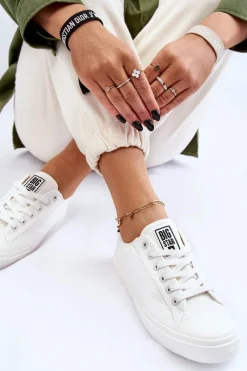 Discount Klasyczne Niskie Trampki Big Star LL274091 Białe Damskie Trampki Damskie Big Star|Trampki Damskie Niskie