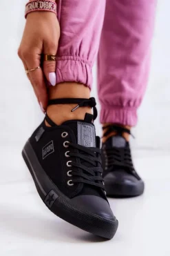 Trampki Damskie Big Star|Trampki Damskie Niskie>Big Star Shoes Klasyczne Niskie Trampki Big Star JJ274257 Czarne Czarny
