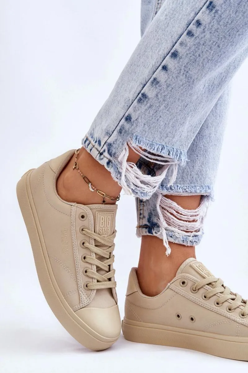 Clearance Big Star Shoes Klasyczne Niskie Trampki Big Star LL274094 Beżowe