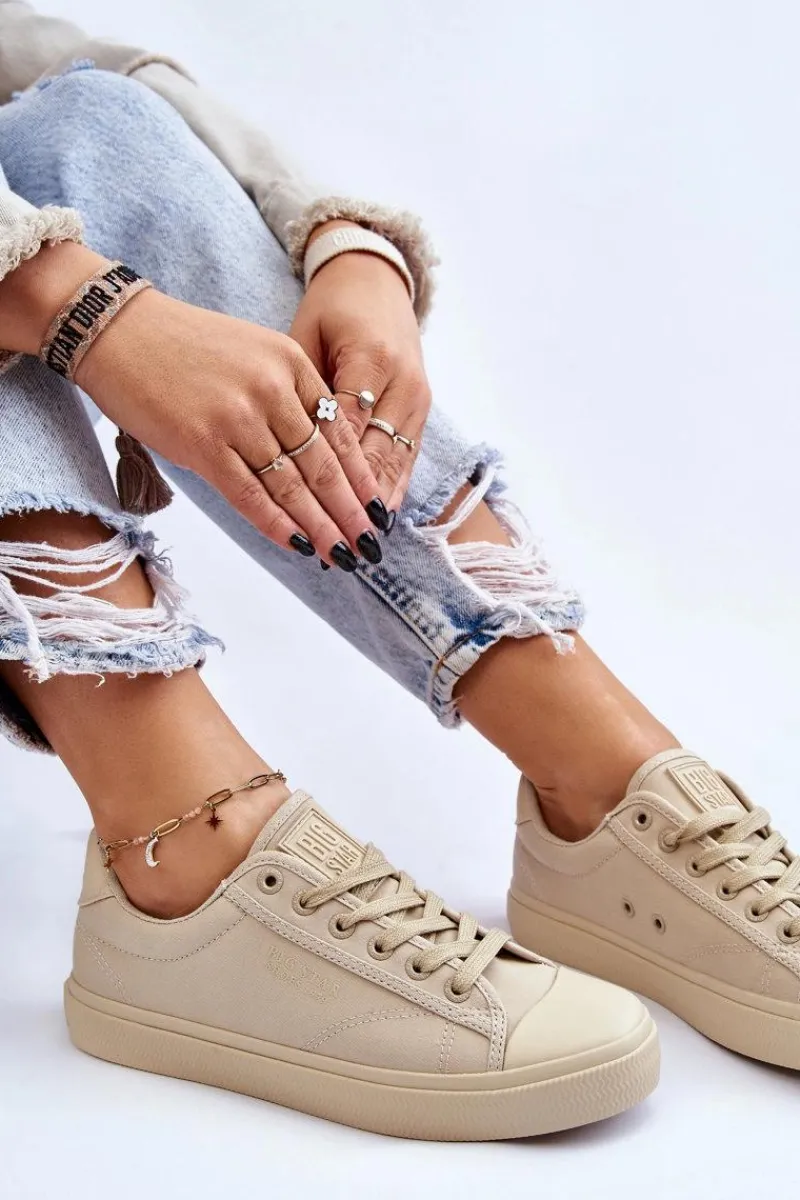 Clearance Big Star Shoes Klasyczne Niskie Trampki Big Star LL274094 Beżowe