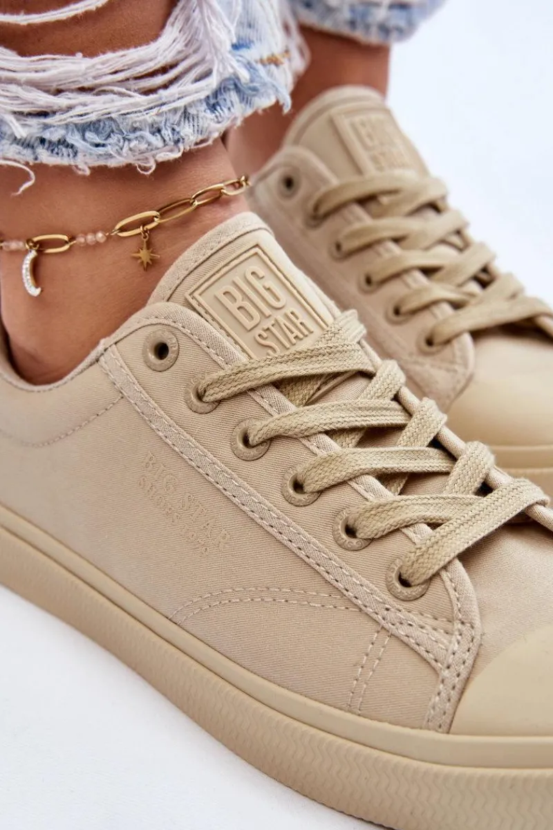 Clearance Big Star Shoes Klasyczne Niskie Trampki Big Star LL274094 Beżowe