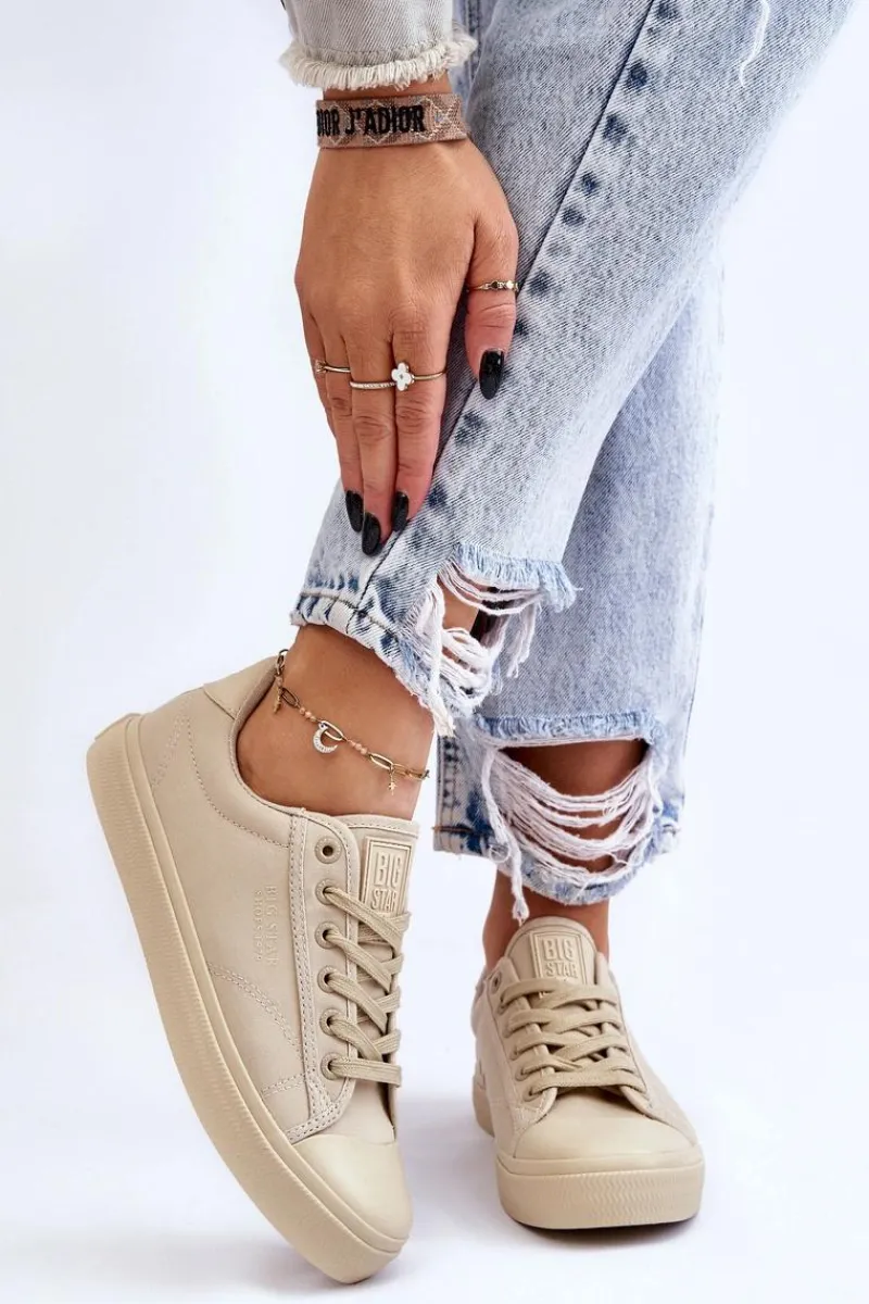 Clearance Big Star Shoes Klasyczne Niskie Trampki Big Star LL274094 Beżowe