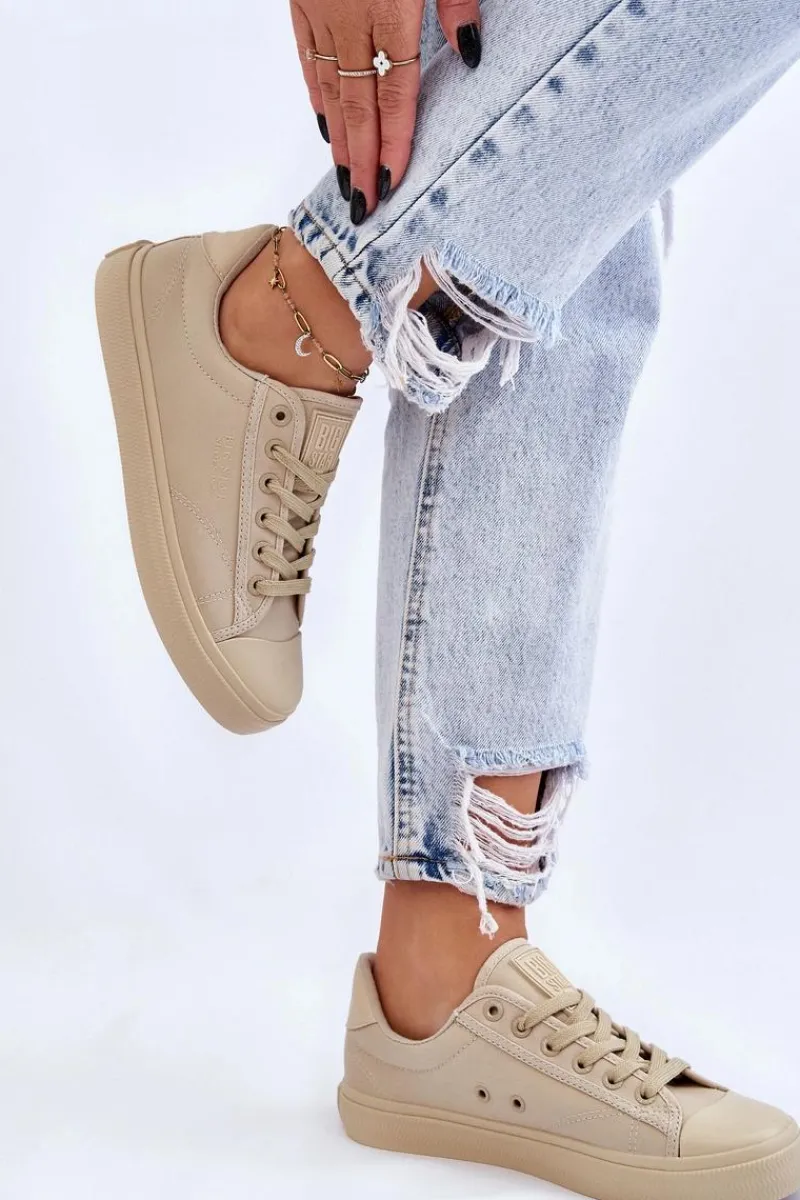 Clearance Big Star Shoes Klasyczne Niskie Trampki Big Star LL274094 Beżowe