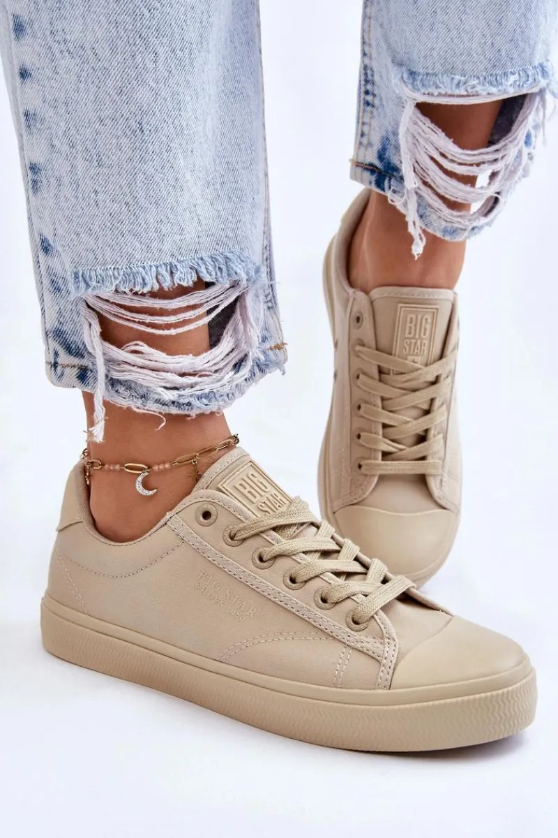 Clearance Big Star Shoes Klasyczne Niskie Trampki Big Star LL274094 Beżowe
