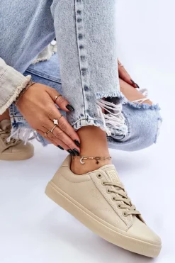 Clearance Big Star Shoes Klasyczne Niskie Trampki Big Star LL274094 Beżowe