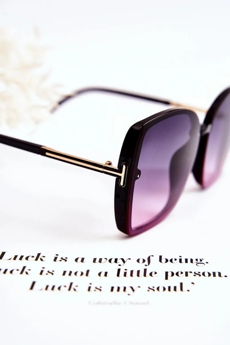 Okulary>Boto Klasyczne Okulary Przeciwsłoneczne V160023 Czarno-Różowe