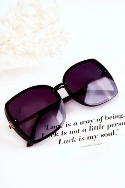 Outlet Klasyczne Okulary Przeciwsłoneczne V160023 Czarne Okulary