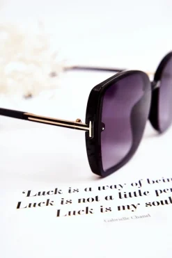 Outlet Klasyczne Okulary Przeciwsłoneczne V160023 Czarne Okulary