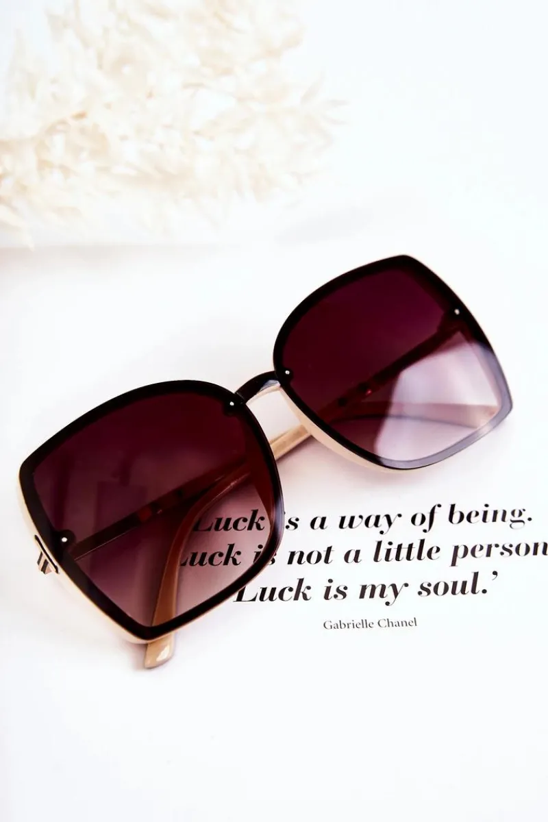 Okulary>Boto Klasyczne Okulary Przeciwsłoneczne V160023 Brązowo-Beżowe