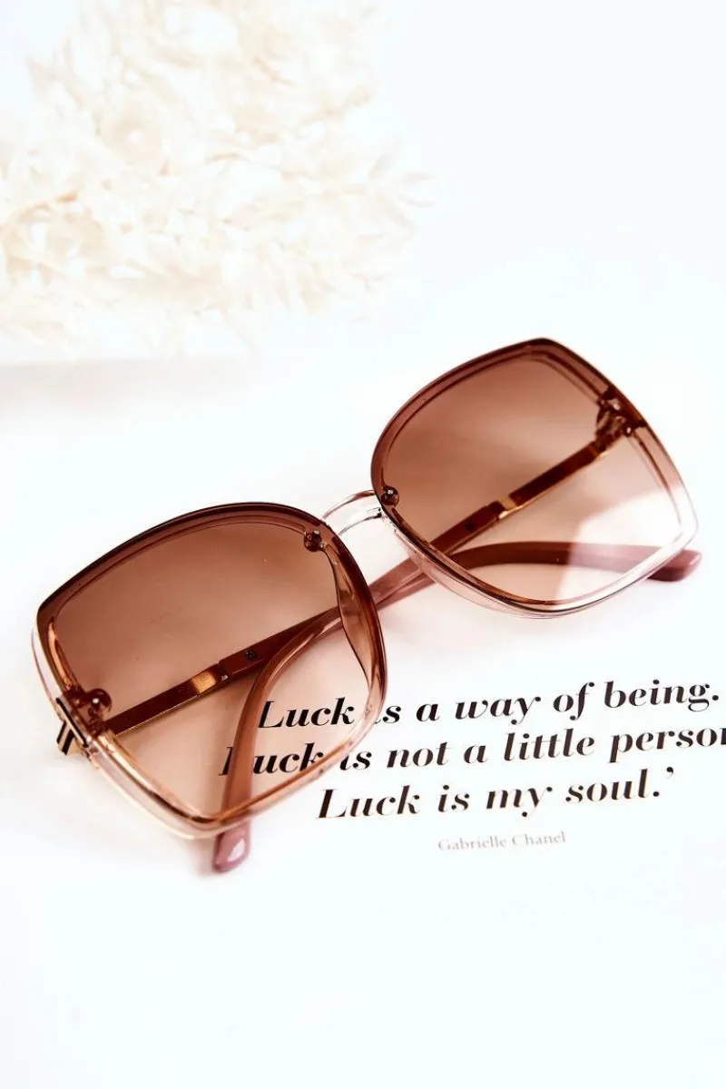 New Boto Klasyczne Okulary Przeciwsłoneczne V160023 Brązowo-Różowe