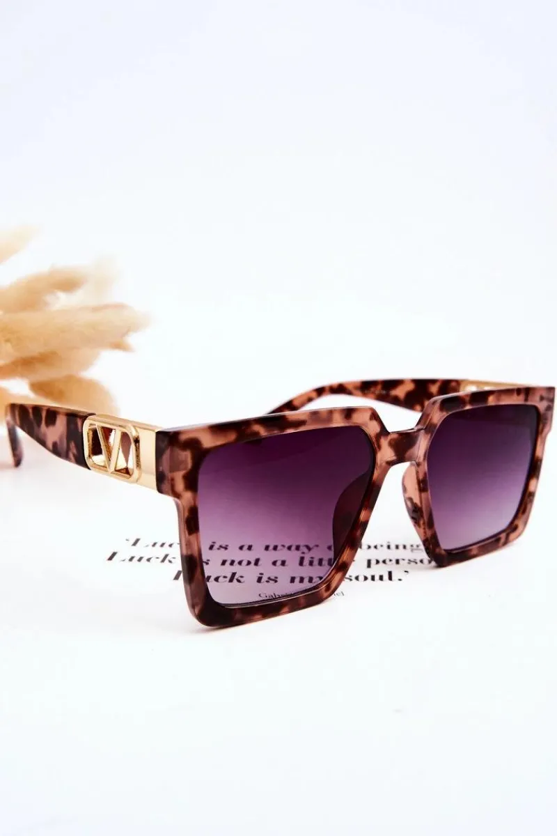 Discount Klasyczne Okulary Przeciwsłoneczne V110063 Leopard Nude Okulary