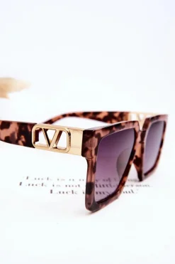 Discount Klasyczne Okulary Przeciwsłoneczne V110063 Leopard Nude Okulary