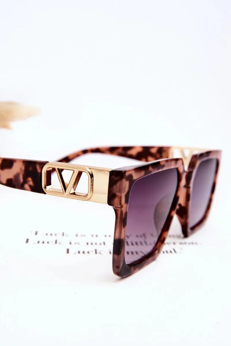 Discount Klasyczne Okulary Przeciwsłoneczne V110063 Leopard Nude Okulary