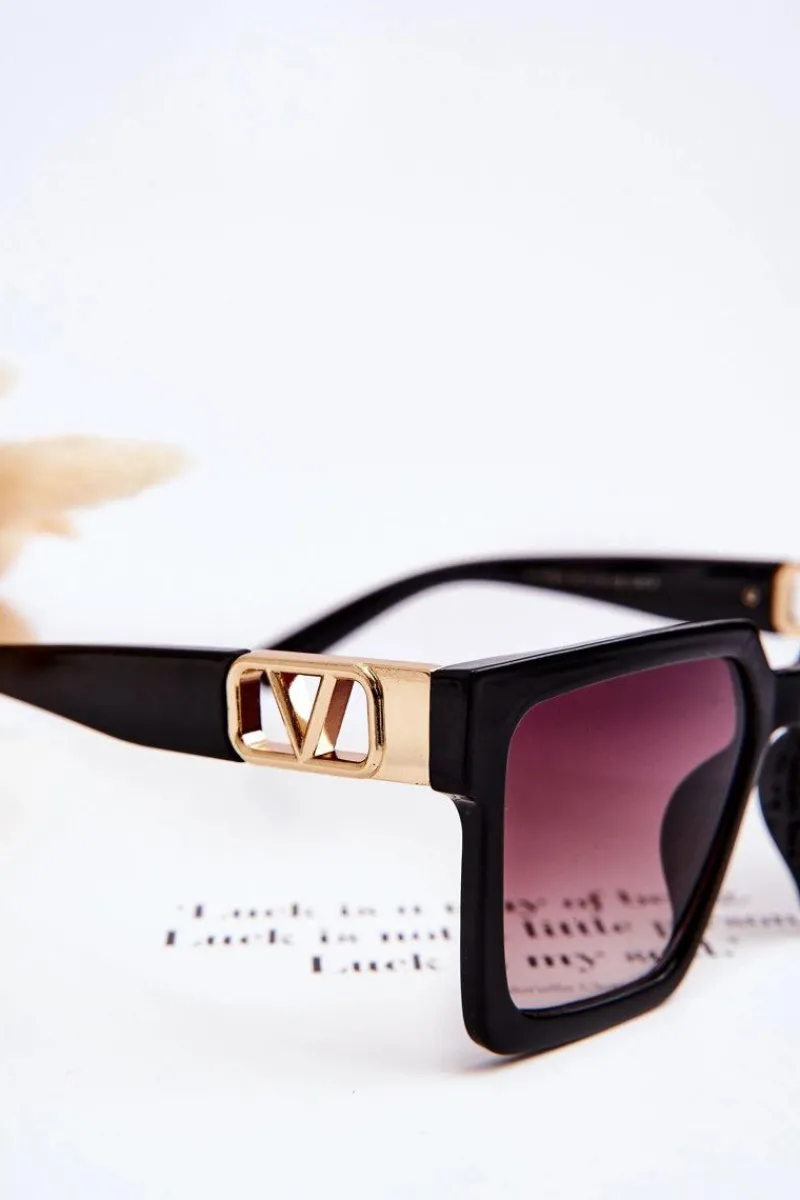 Hot Klasyczne Okulary Przeciwsłoneczne V110063 Czarne Gradient Brązowy Okulary