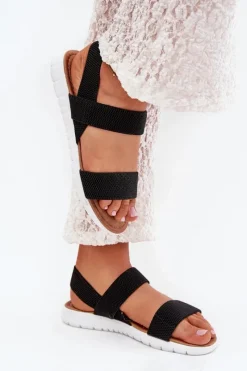 Sandały Płaskie>Boto Klasyczne Sandały Damskie Wsuwane Czarne Felira