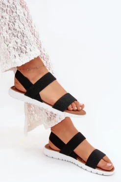 Sandały Płaskie><noscript><img width=